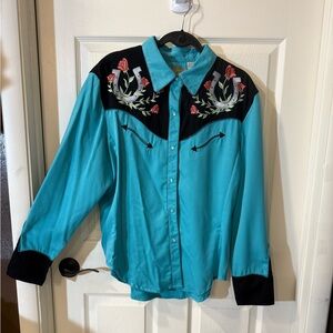 Scully Turquoise Western Shirt NWOT